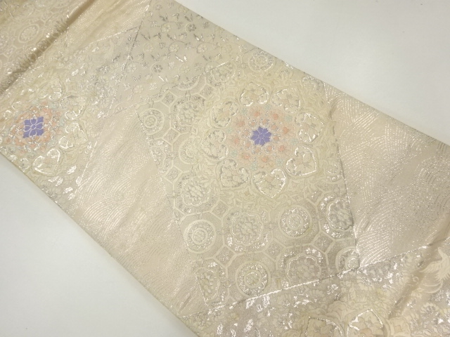 アンティーク　華紋模様織出し袋帯（材料）